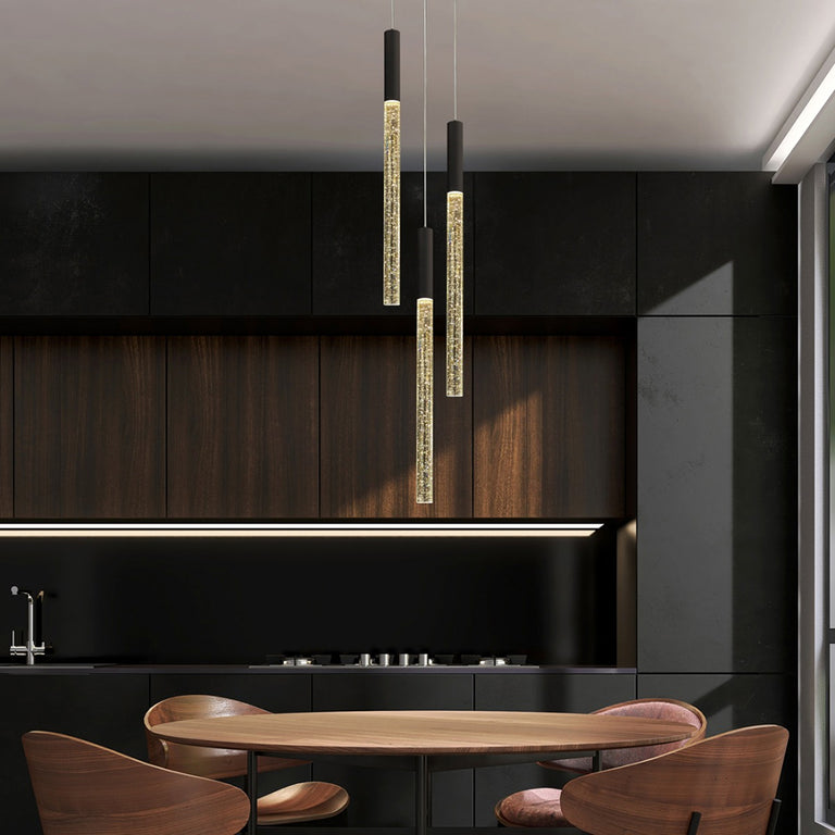 Raindrop 3 Light LED Pendant Black