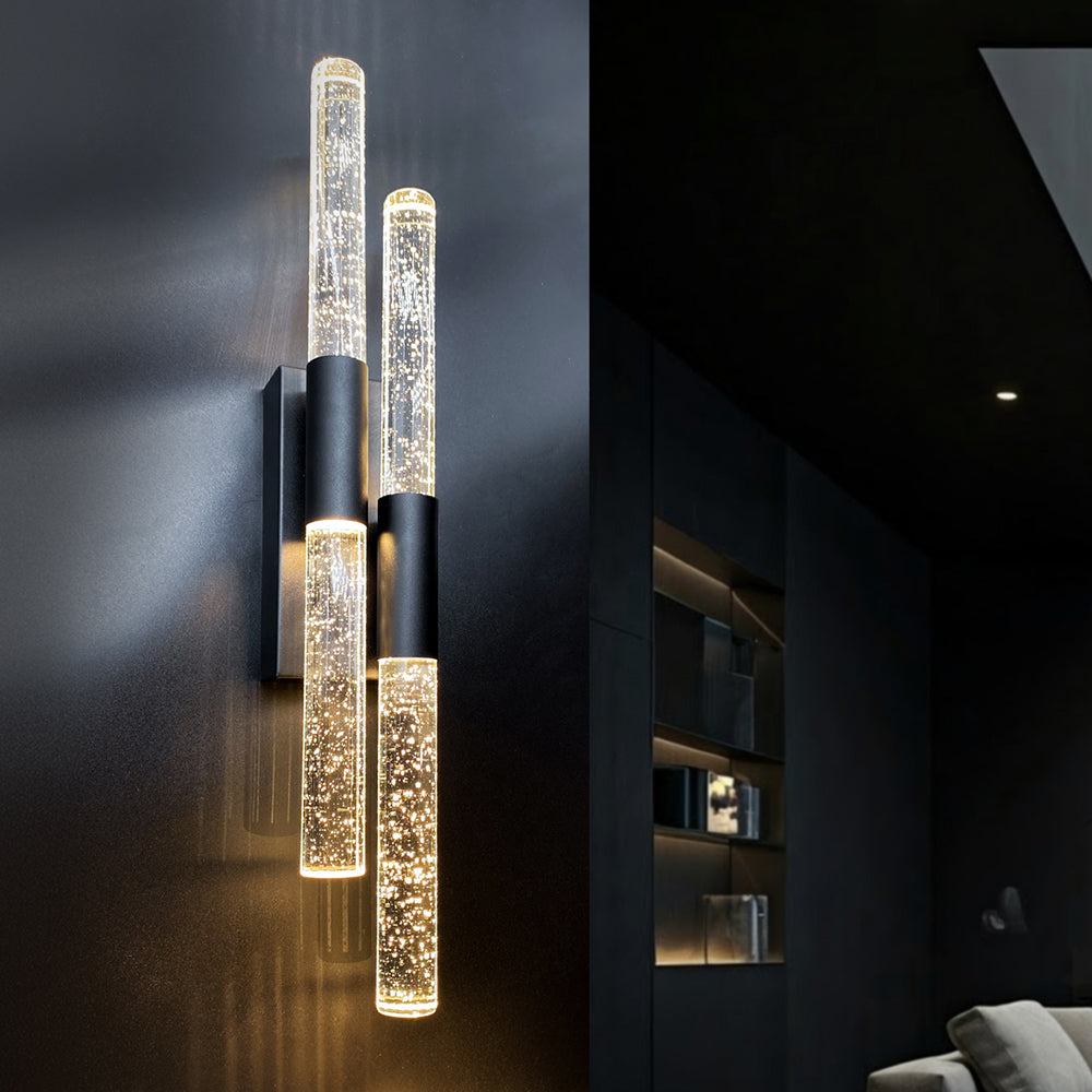 Raindrop Double LED Wall Light Black