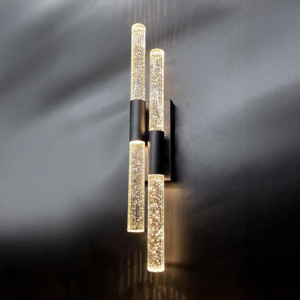 Raindrop Double LED Wall Light Black