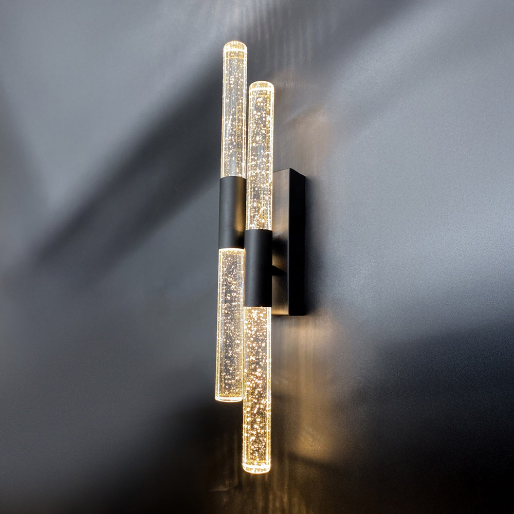Raindrop Double LED Wall Light Black