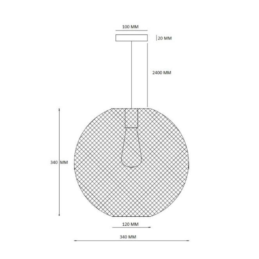 Random 400mm Mesh Pendant Black - UP-RANDOM-400-BLK