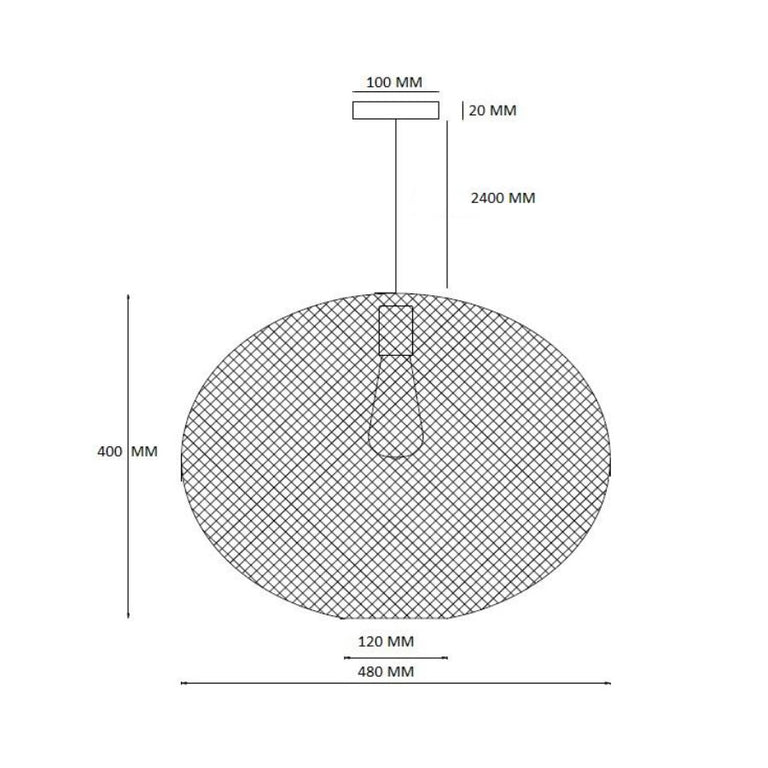 Random 480mm Mesh Pendant Black - UP-RANDOM-500-BLK