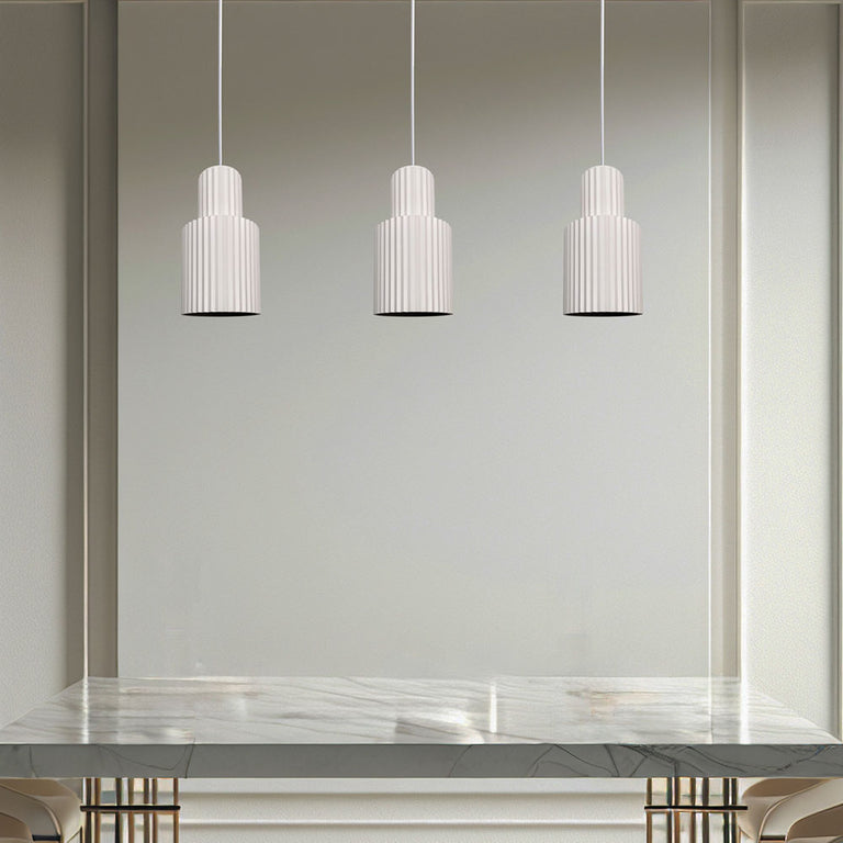 Ribbed 20 GU10 Pendant White
