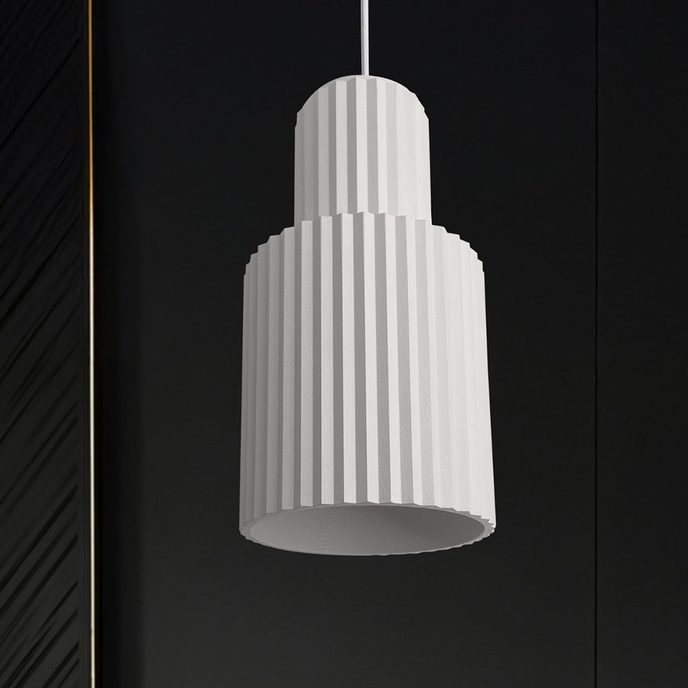 Ribbed 20 GU10 Pendant White