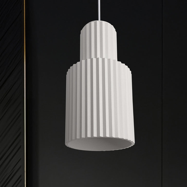 Ribbed 20 GU10 Pendant White