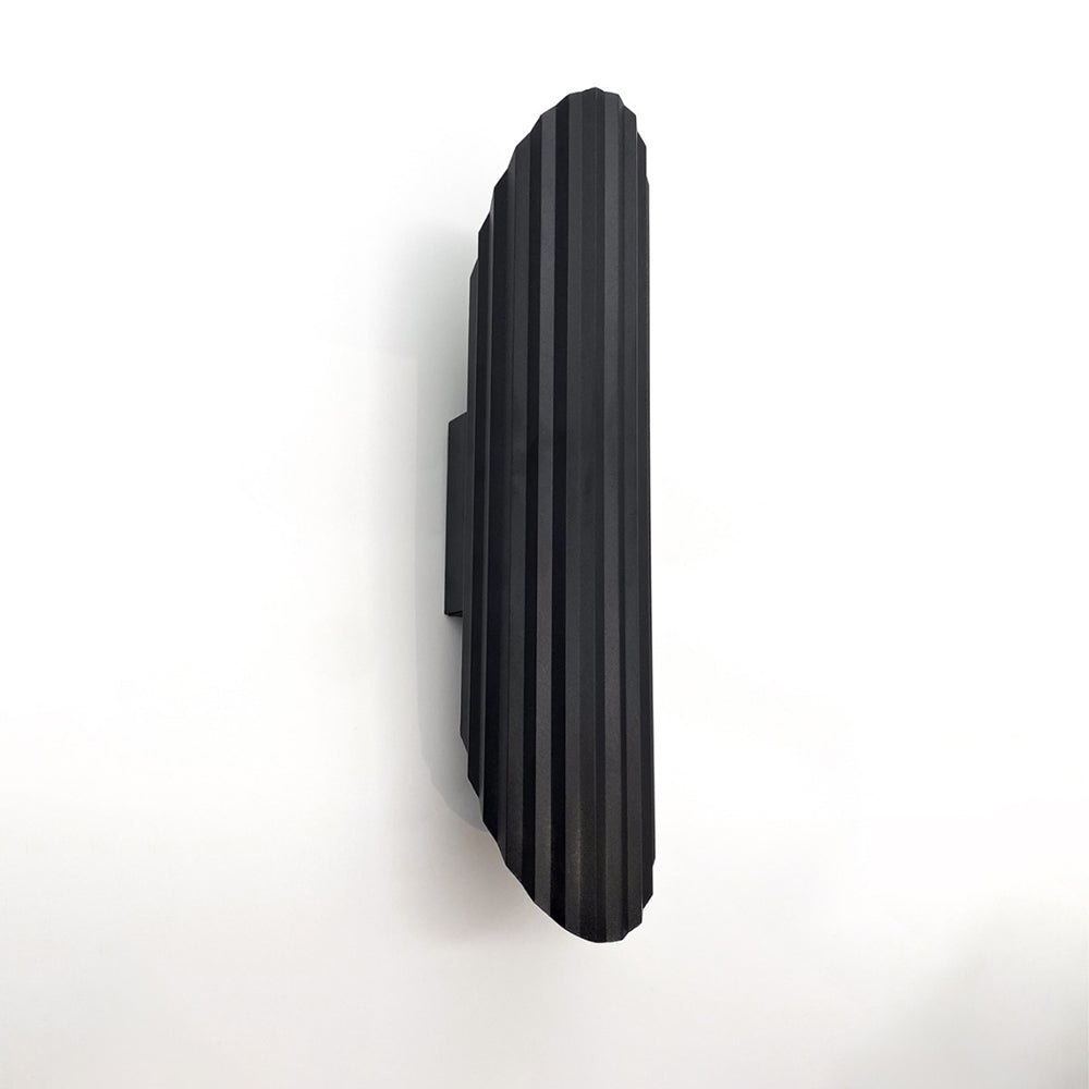 Ribbed Edge 2 Light Wall Light Black
