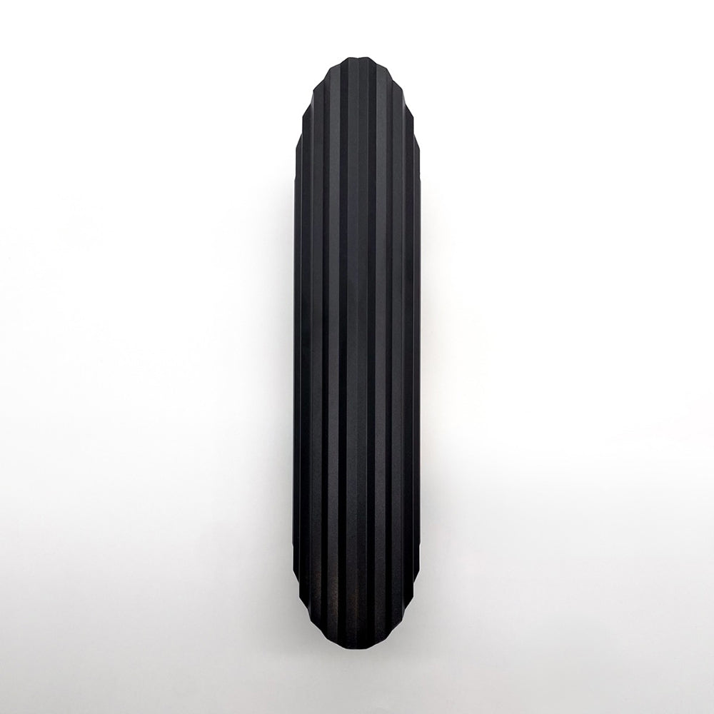 Ribbed Edge 2 Light Wall Light Black
