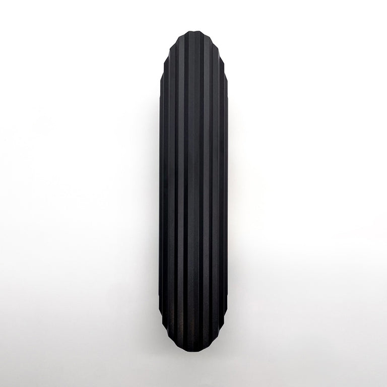 Ribbed Edge 2 Light Wall Light Black