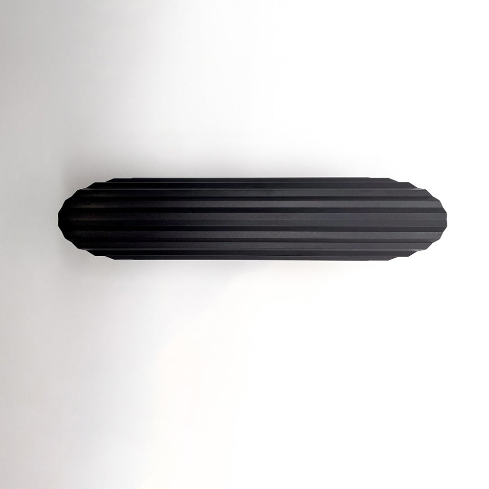 Ribbed Edge 2 Light Wall Light Black