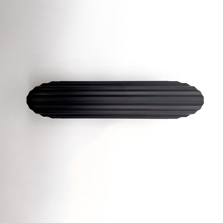 Ribbed Edge 2 Light Wall Light Black