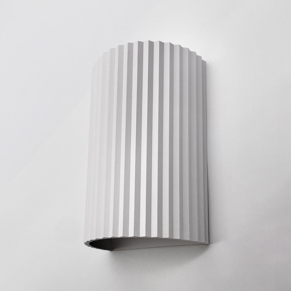 Ribbed Half 2 Light Wall Light White