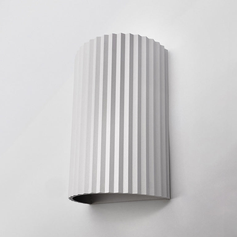 Ribbed Half 2 Light Wall Light White