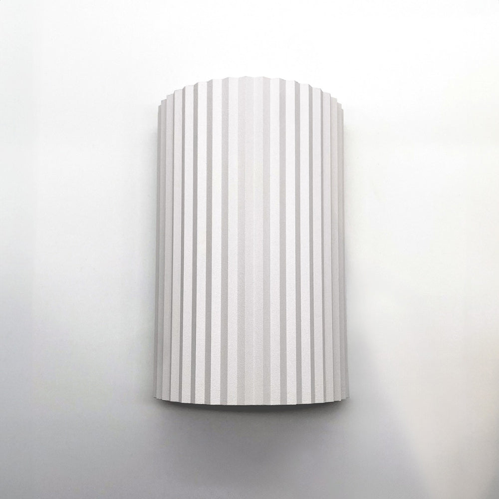 Ribbed Half 2 Light Wall Light White