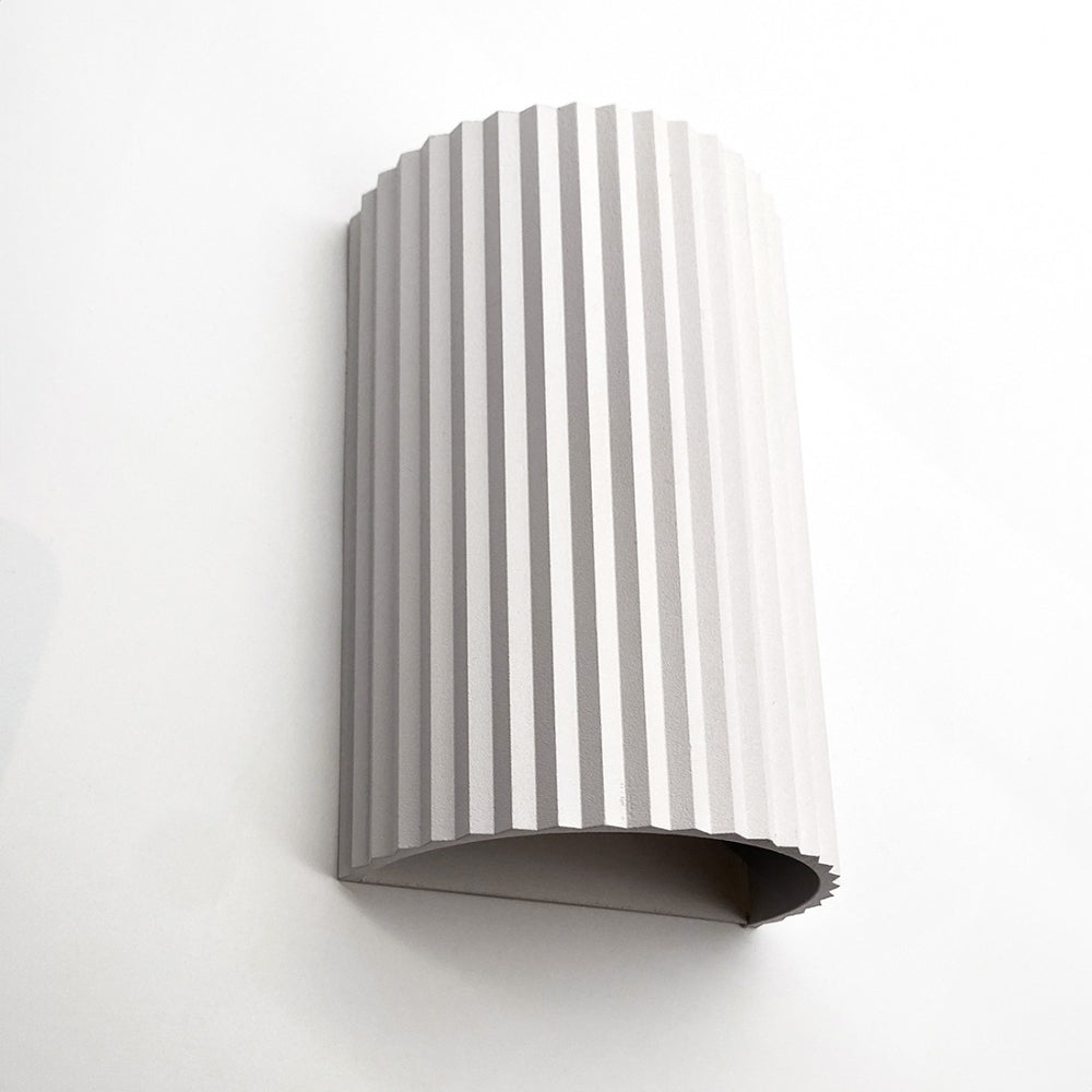 Ribbed Half 2 Light Wall Light White