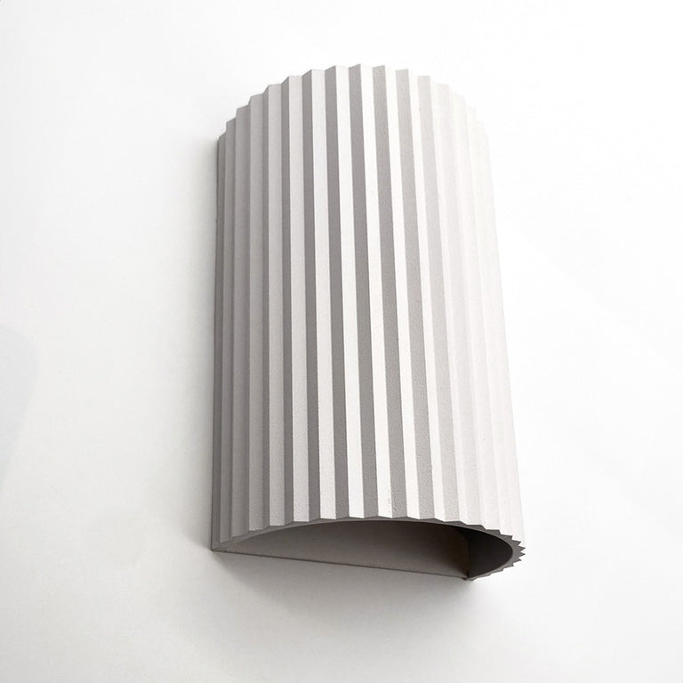 Ribbed Half 2 Light Wall Light White