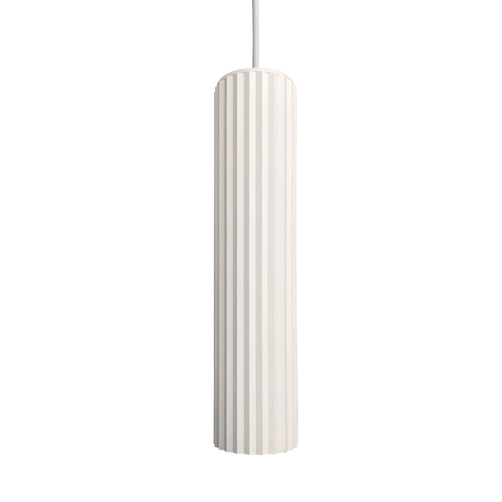 Ribbed Tall GU10 Pendant White