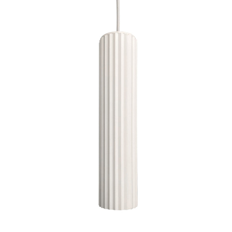 Ribbed Tall GU10 Pendant White
