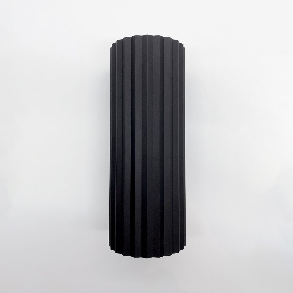 Ribbed Tubo 2 Light Wall Light Black