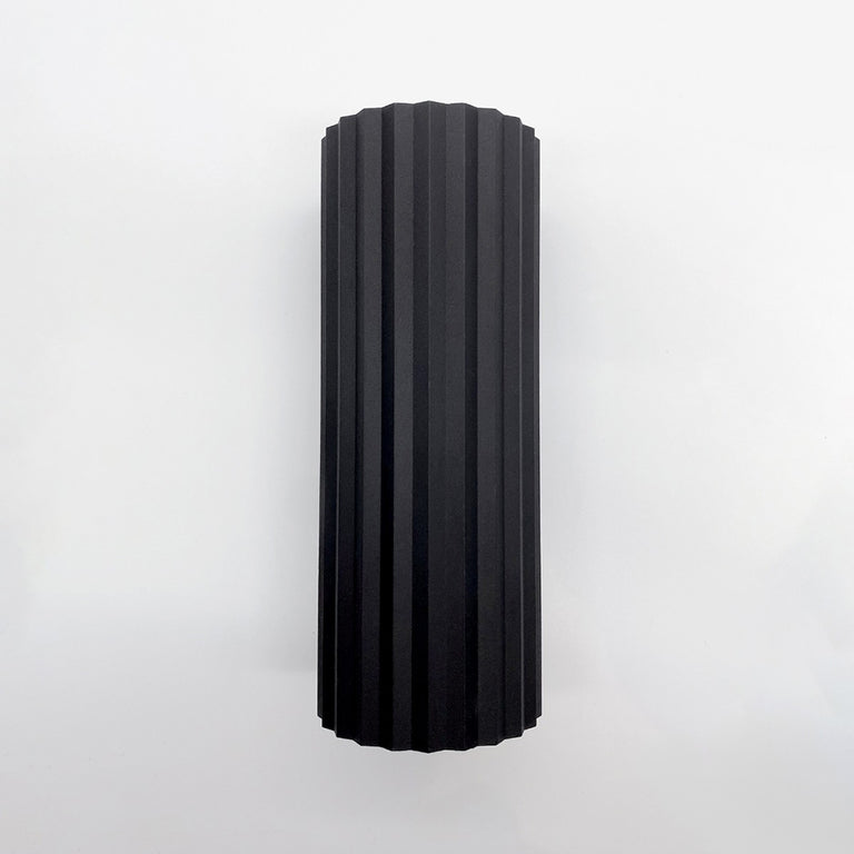 Ribbed Tubo 2 Light Wall Light Black