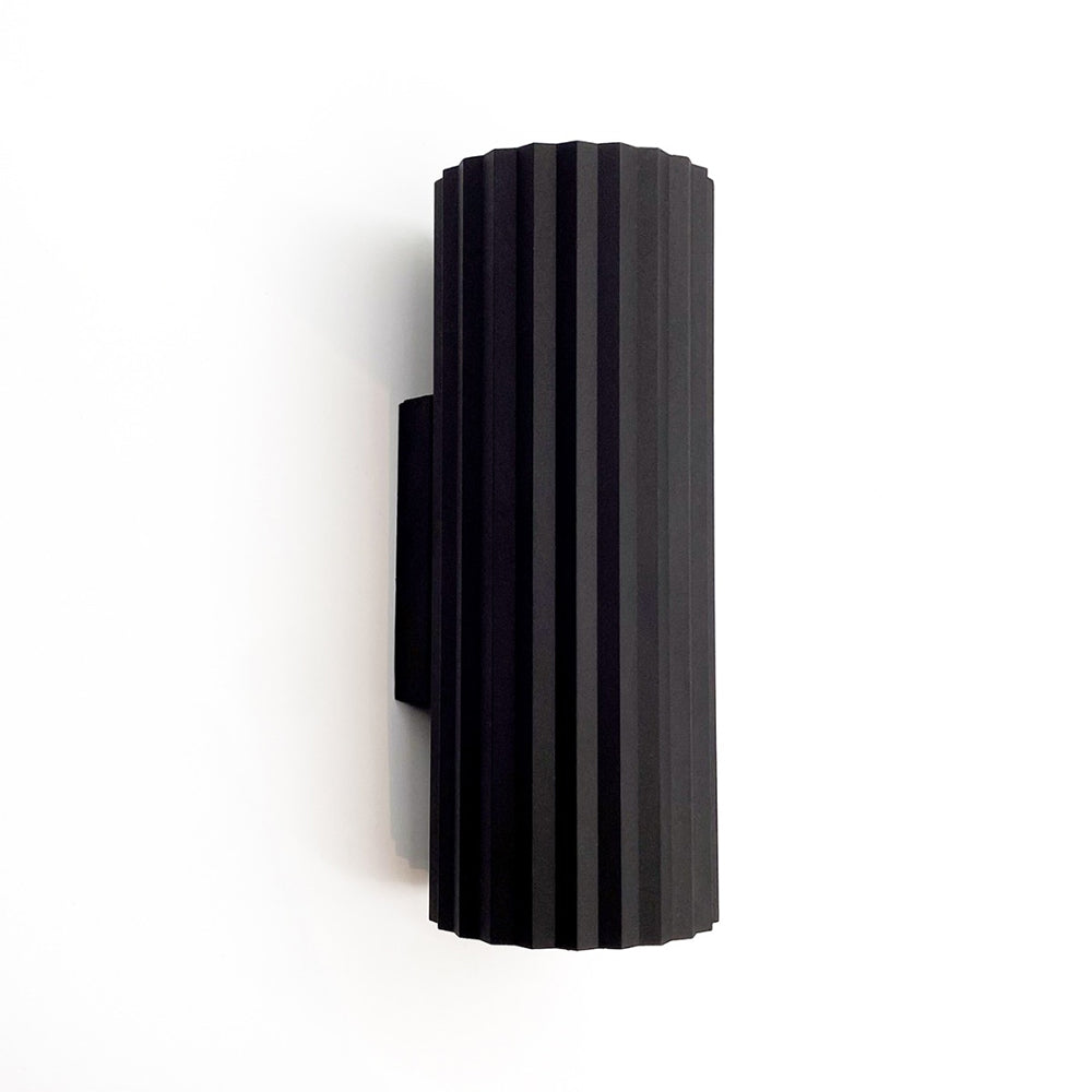 Ribbed Tubo 2 Light Wall Light Black