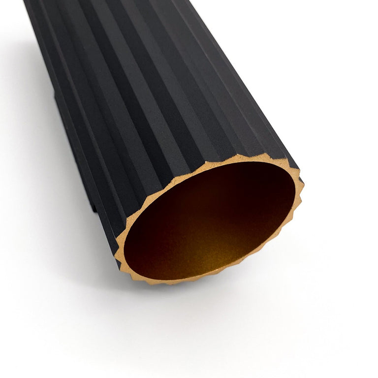 Ribbed Tubo 2 Light Wall Light Black