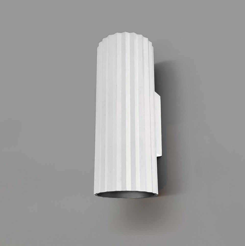 Ribbed Tubo 2 Light Wall Light White