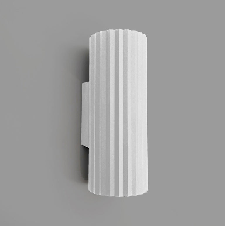 Ribbed Tubo 2 Light Wall Light White