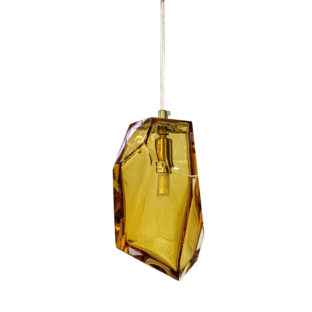 Crystal Rock Pendant Amber