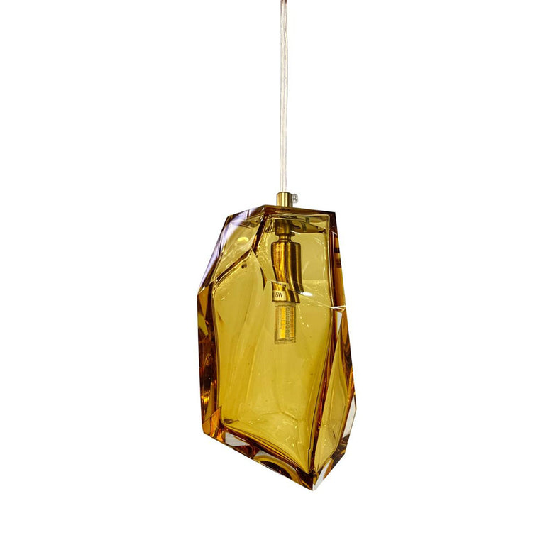 Crystal Rock Pendant Amber