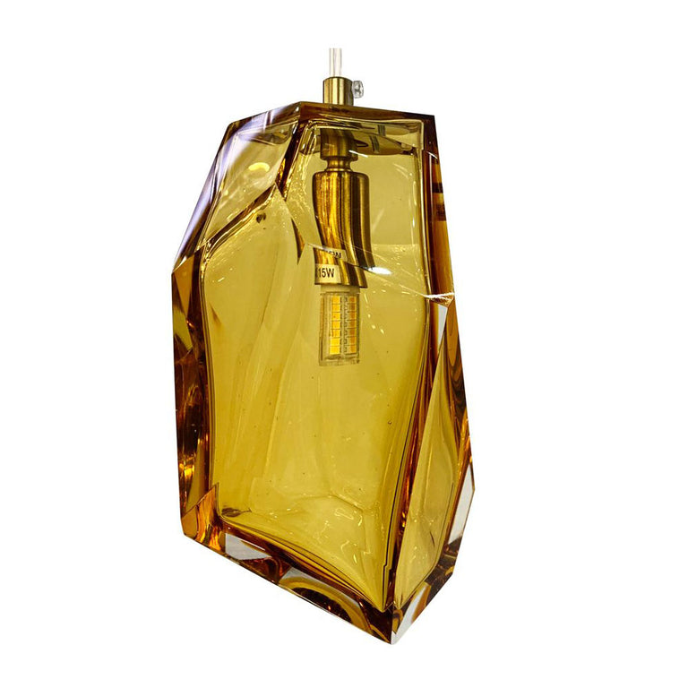 Crystal Rock Pendant Amber