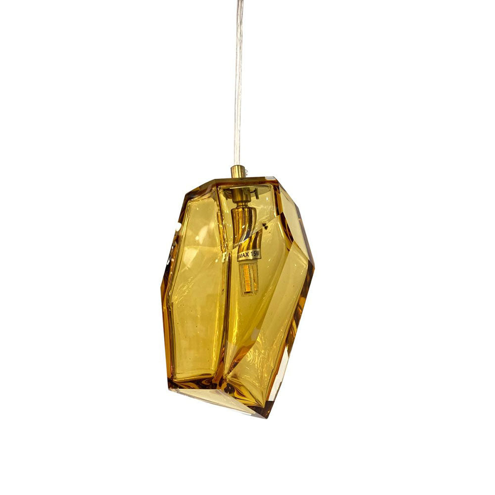 Crystal Rock Pendant Amber