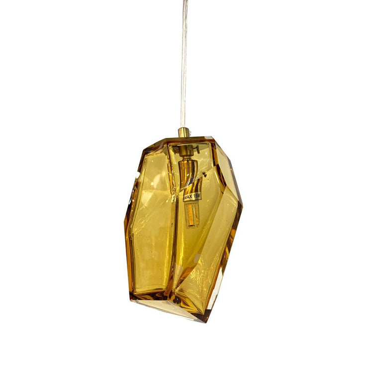 Crystal Rock Pendant Amber