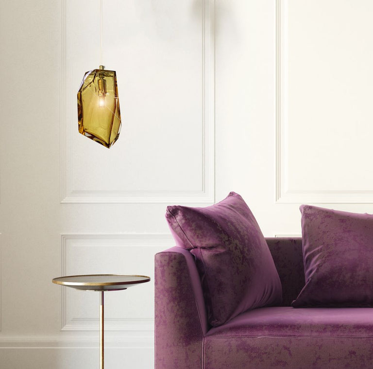Crystal Rock Pendant Amber