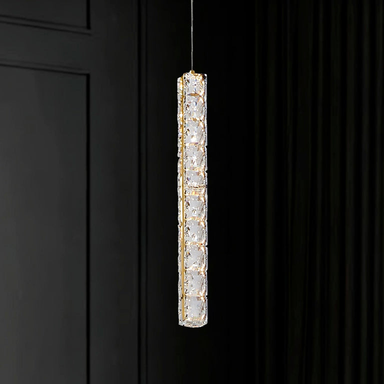 Ruby 1 Light Dimmable LED Crystal Pendant Gold / Warm White