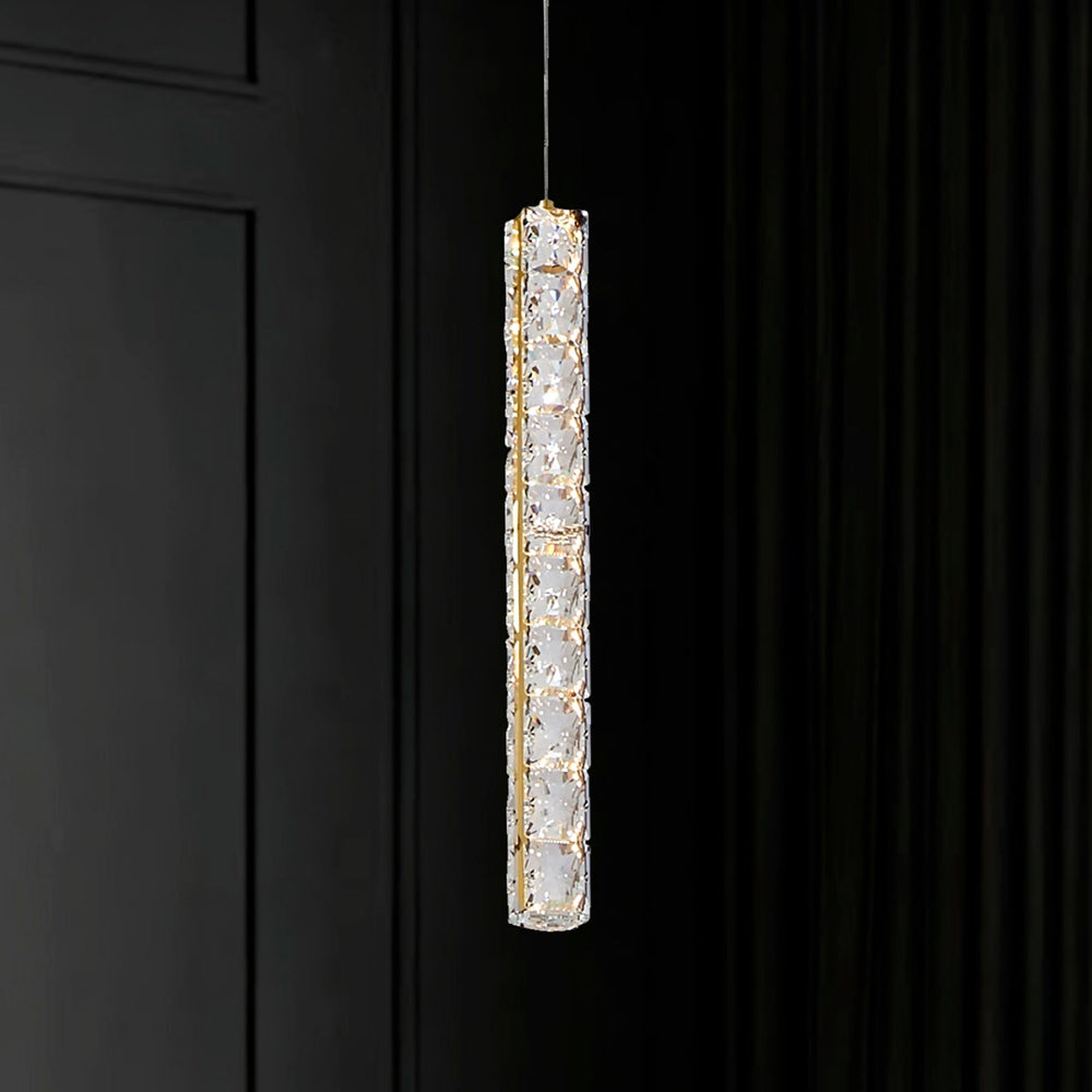Ruby 1 Light Dimmable LED Crystal Pendant Gold / Cool White