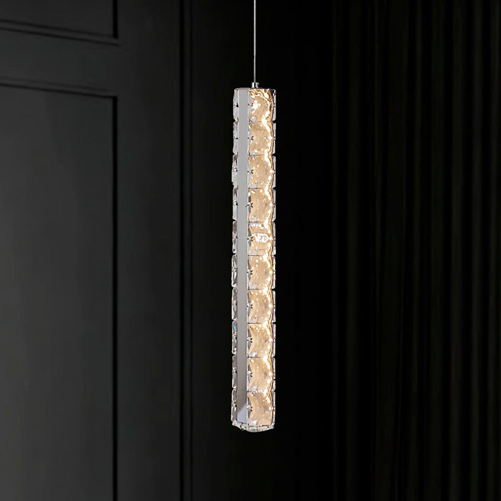 Ruby 1 Light Dimmable LED Crystal Pendant Chrome / Warm White