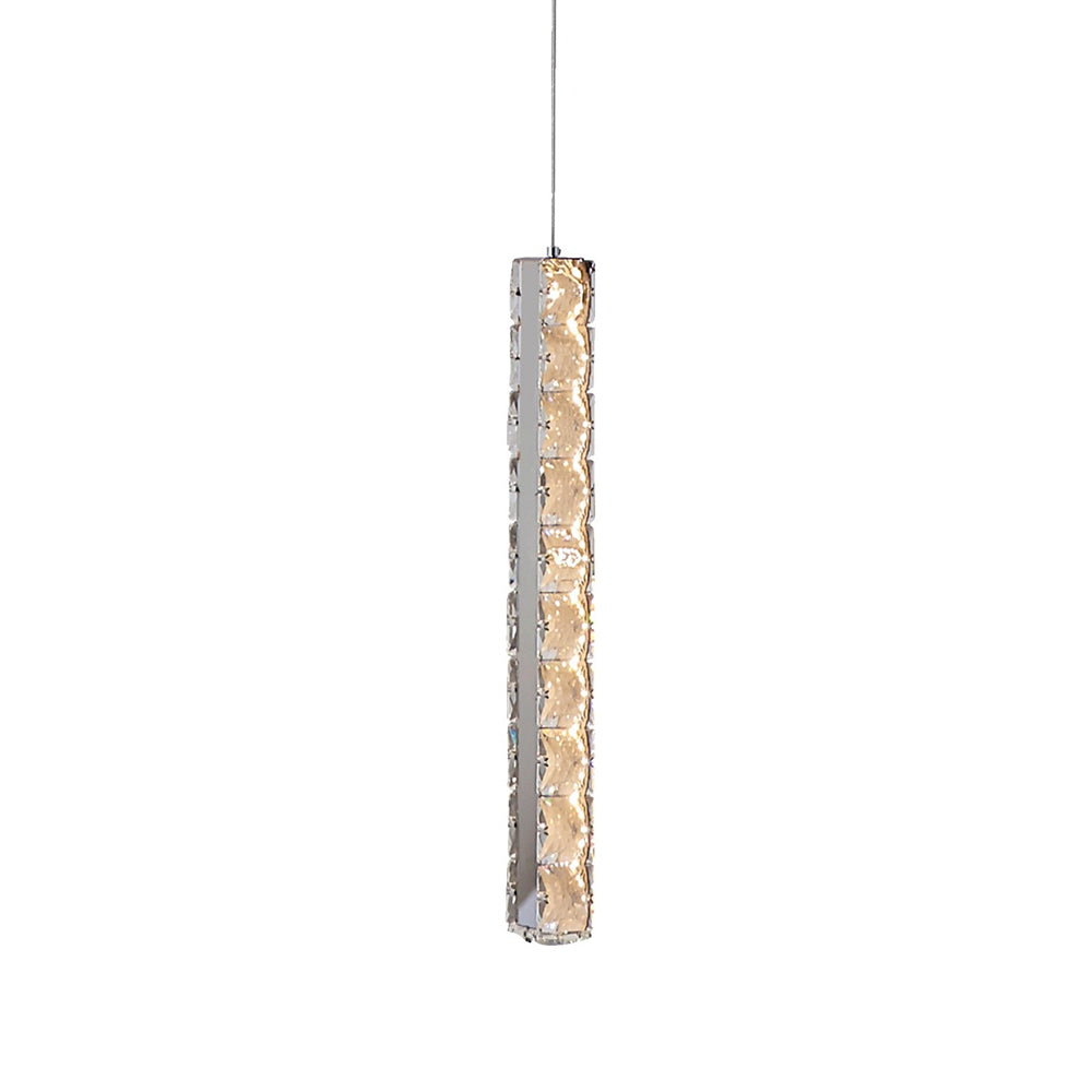 Ruby 1 Light Dimmable LED Crystal Pendant Chrome / Warm White