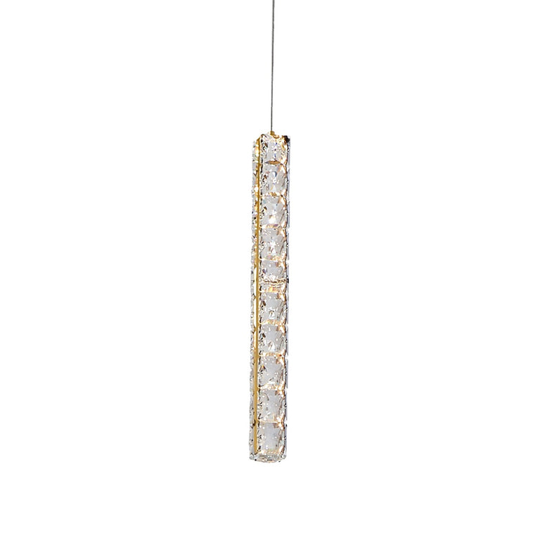 Ruby 1 Light Dimmable LED Crystal Pendant Gold / Warm White