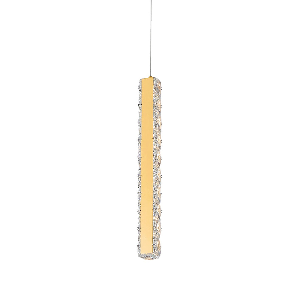 Ruby 1 Light Dimmable LED Crystal Pendant Gold / Warm White