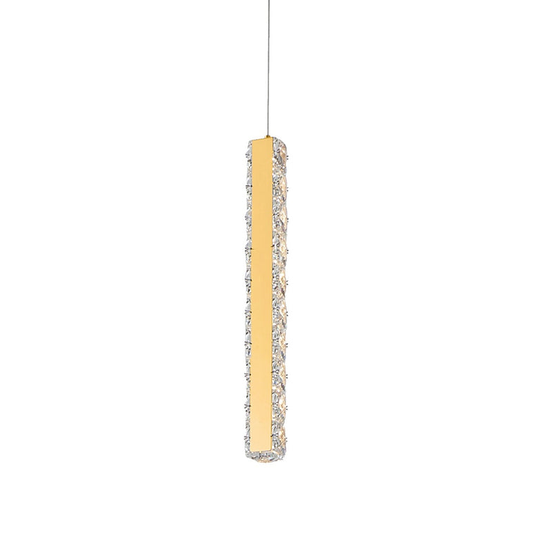 Ruby 1 Light Dimmable LED Crystal Pendant Gold / Cool White