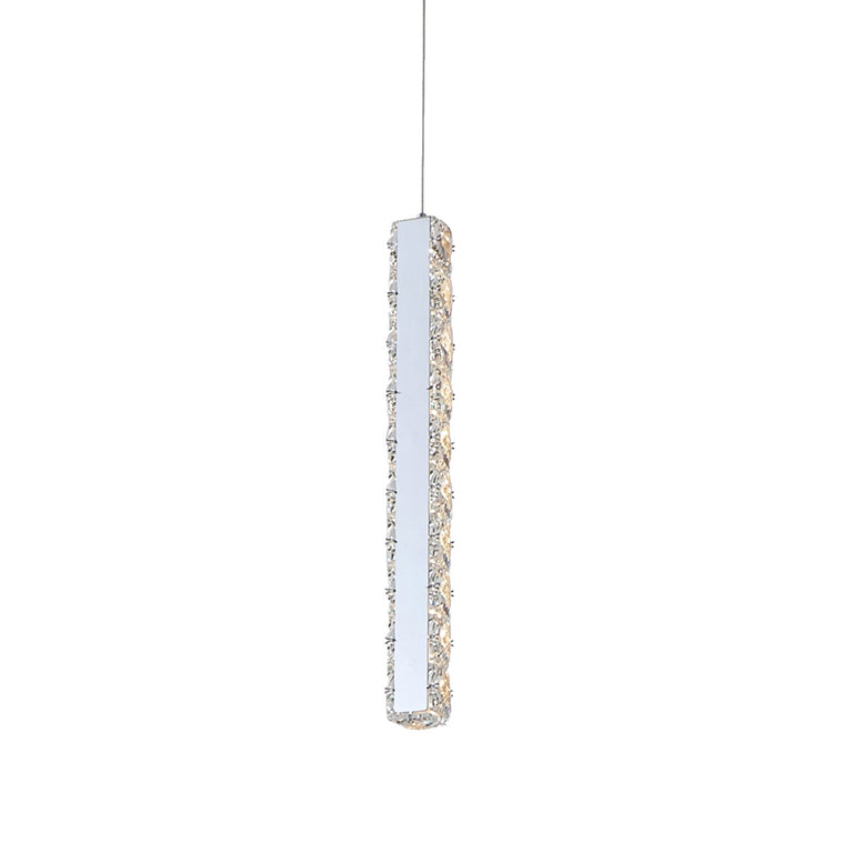 Ruby 1 Light Dimmable LED Crystal Pendant Chrome / Warm White