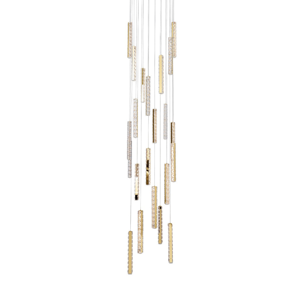 Ruby 20 Light Dimmable LED Crystal Pendant Gold / Tri-Colour