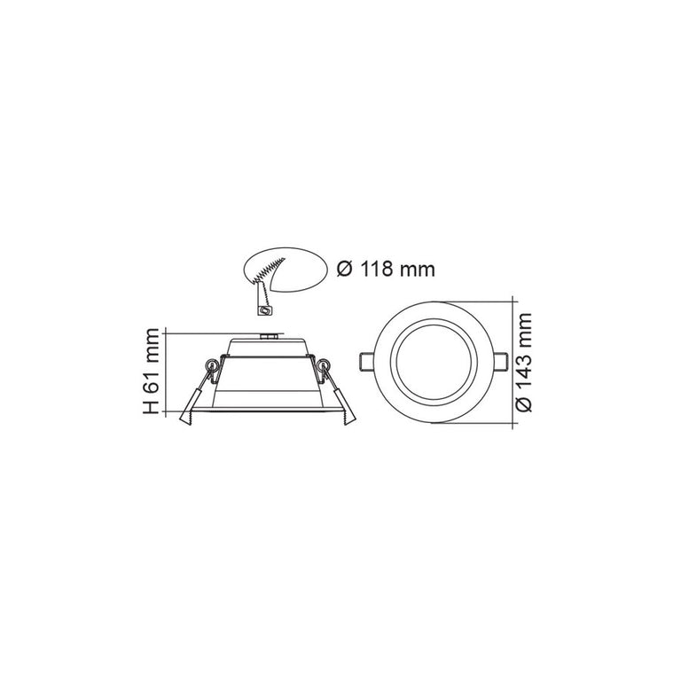 Premier 14W Dimmable LED Downlight Silver / Tri Colour - S9072TC SL