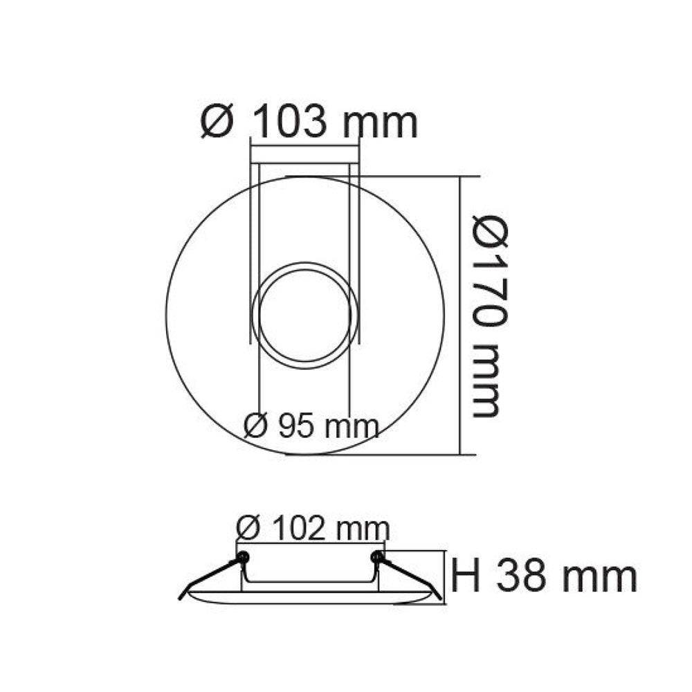 LED Downlight Adaptor Plate White - S9903WH