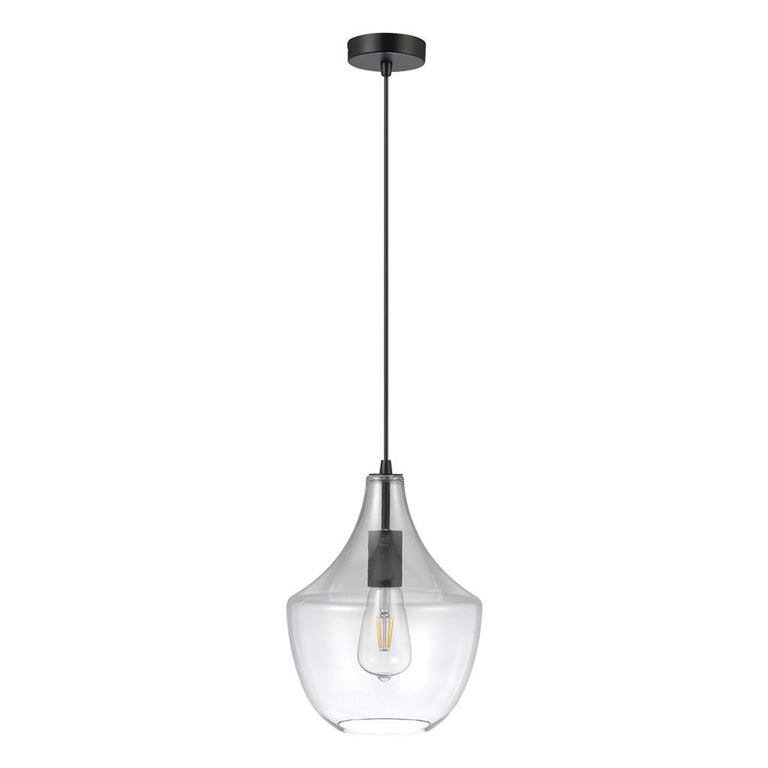 Sail Glass Pendant Light Black / Clear - 22753