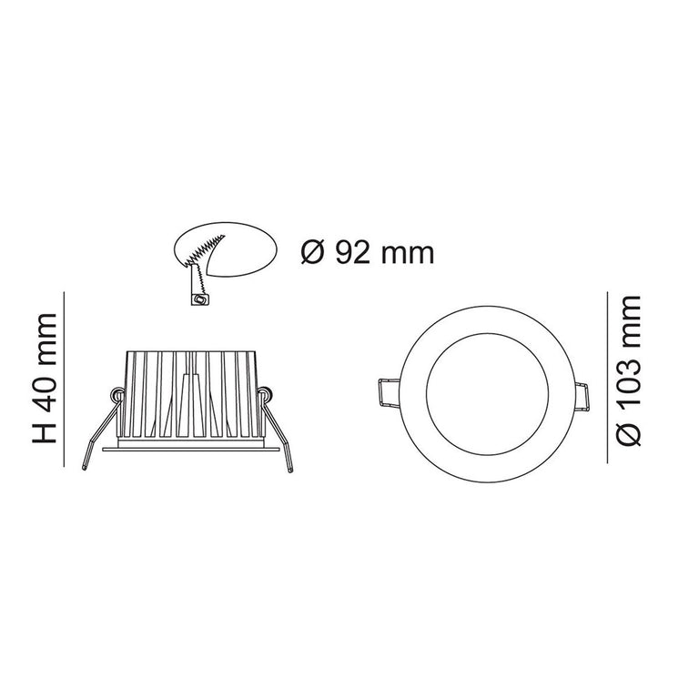 Ecogem 10W LED FlickerGUARD Dimmable Downlight White / Tri-Colour - S9041TC2WH/FG