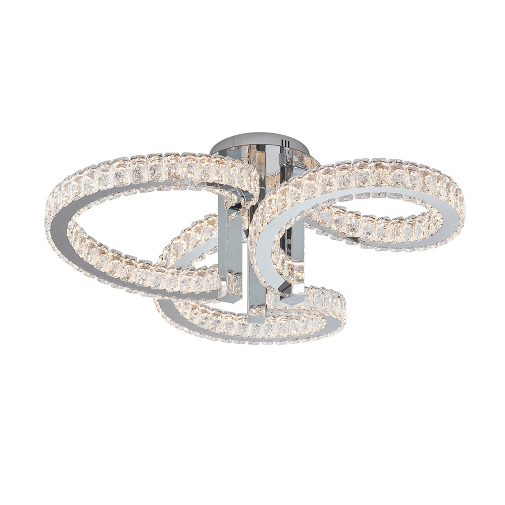 Sapphire 3 Light LED Close To Ceiling Light Chrome / Tri-Colour