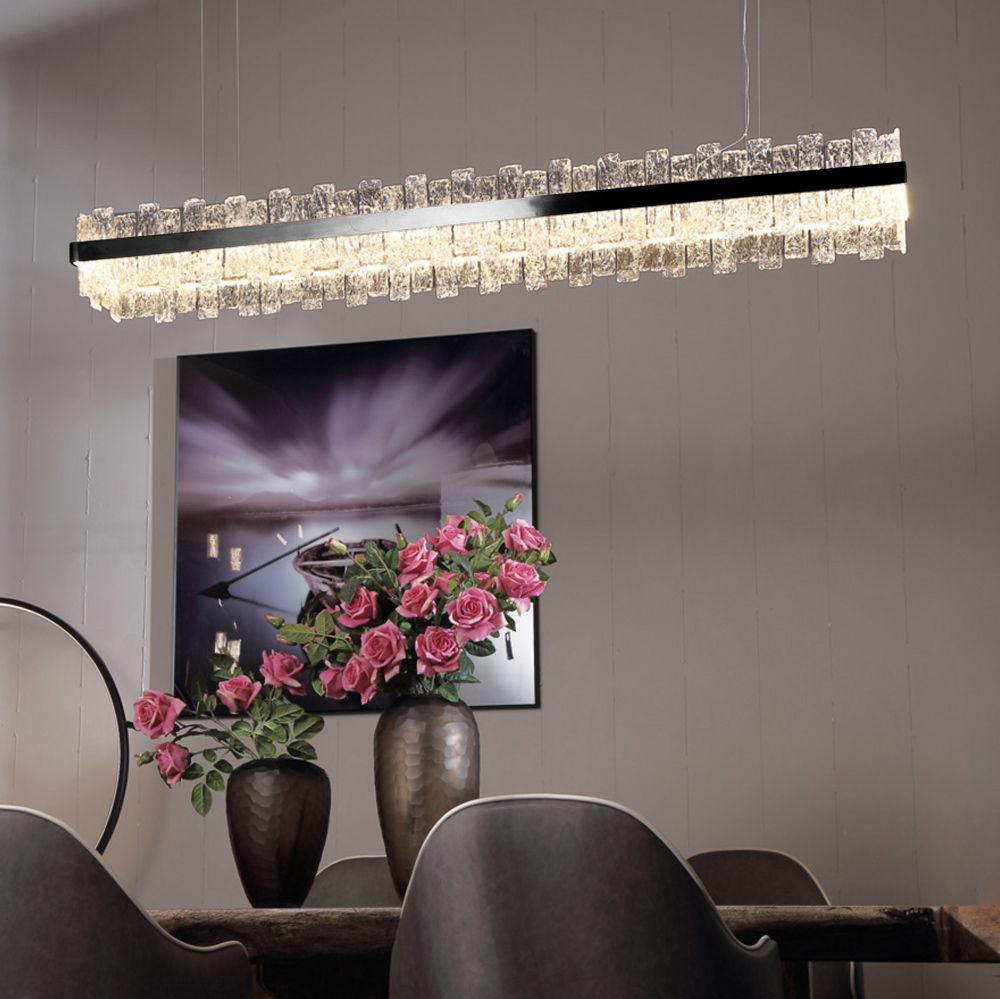 Saw 1200mm Bar LED Pendant Black / Warm White