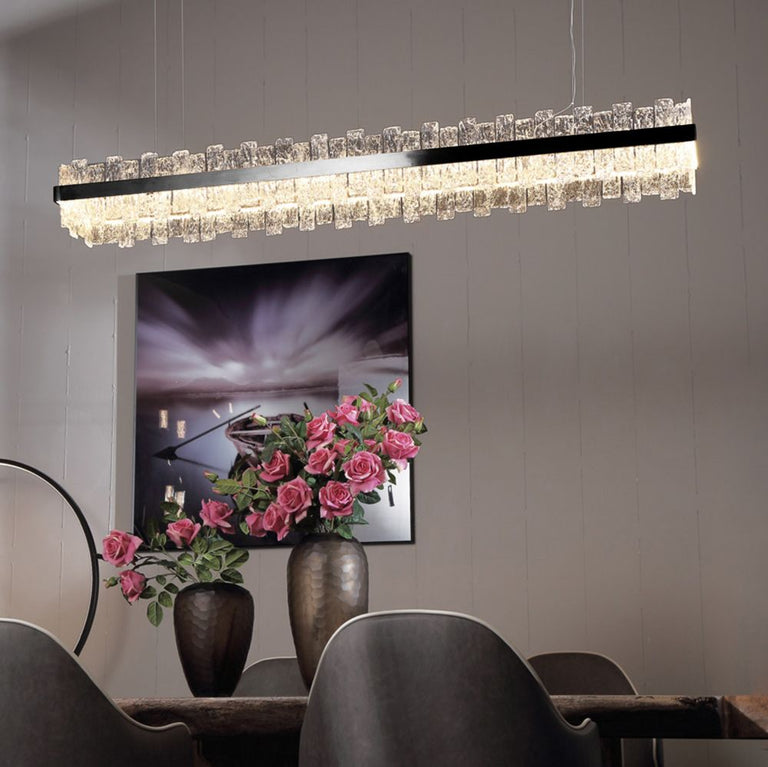 Saw 1200mm Bar LED Pendant Black / Warm White