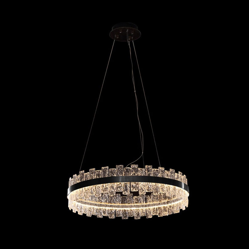 Saw 630mm Round LED Pendant Black / Warm White